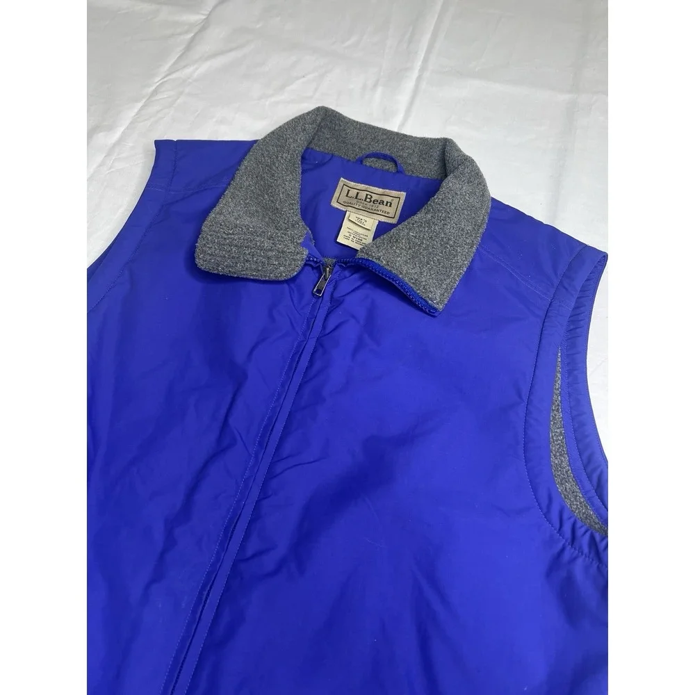 LL Bean Lined‎ Zip Vest Outdoor Cobalt Blue / Purple Men's Large Tall